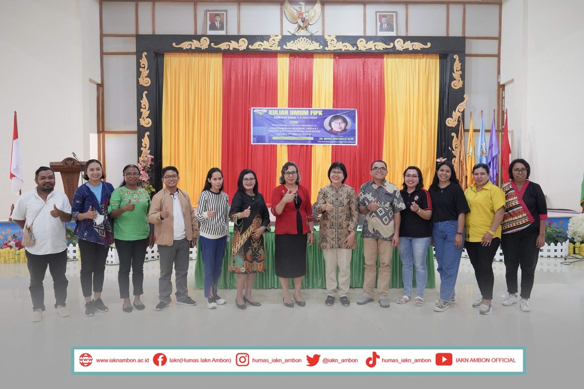 Wakil Rektor I IAKN Ambon, Membuka Kuliah Umum FIPK Semester Ganjil Tahun Akademik 2023/2024
