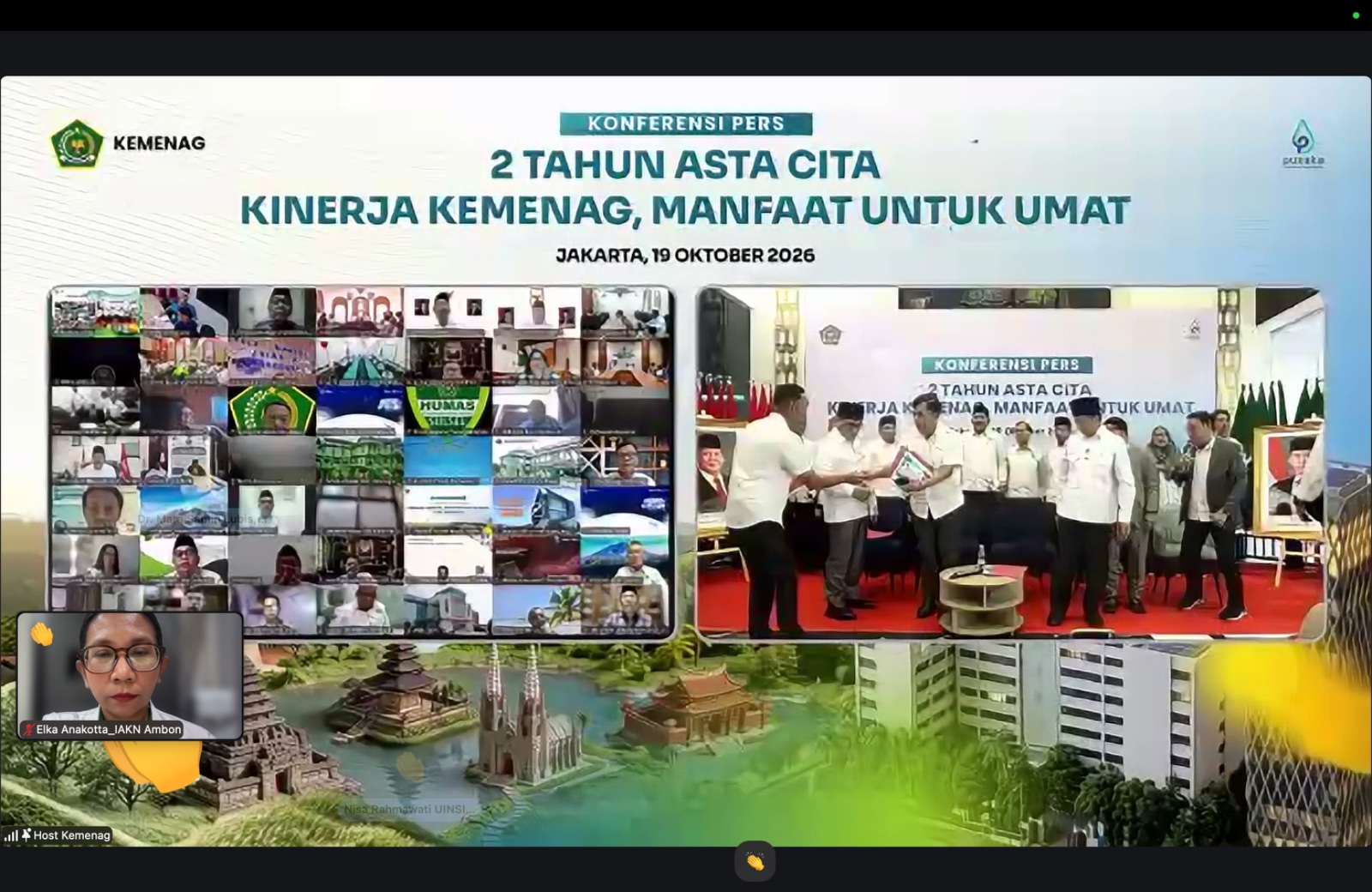 Dua Tahun Asta Cita, Rektor IAKN Ambon Ikuti Konferensi Pers Kinerja Kemenag