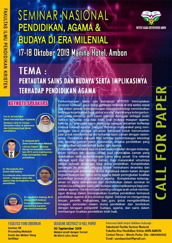 Seminar Nasional Pendidikan, Agama & Budaya di Era Milenial