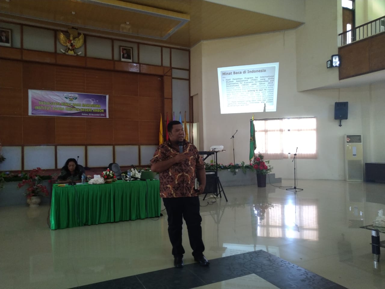 Unit Perpustakaan menyelenggarakan Sosialisasi Minat Baca Bagi Mahasiswa